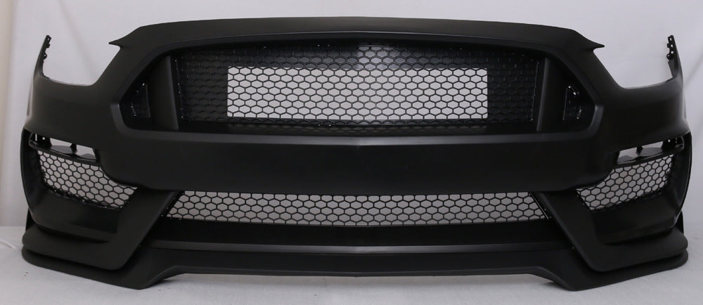 15-17 Mustang GT350 Style Mustang Front Bumper with Front Lip – Polypropylene (Fits ECO, GT & V6) - ONECARWORLD