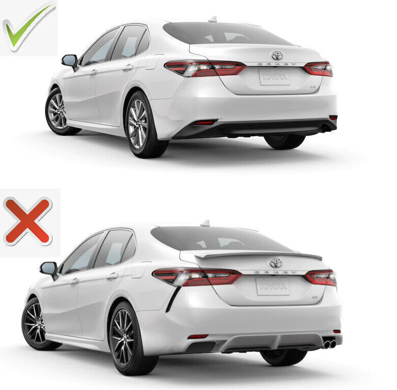 Toyota Camry 18-23 Fits LE XLE Rear Diffuser Lip W/LED Light Glossy Black - ONECARWORLD