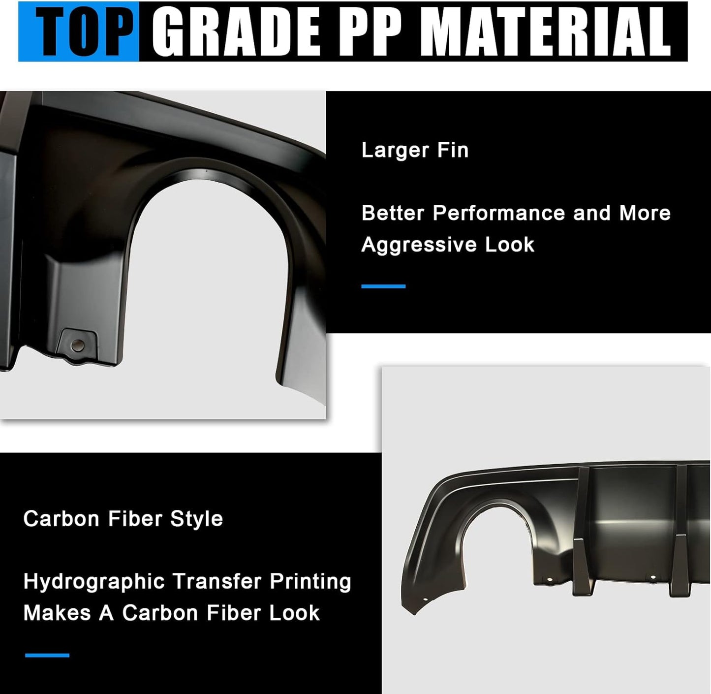 Rear Diffuser Compatible with 2020-2024 Dodge Charger Widebody Rear Lip Bumper Diffuser, 2015-2023 Dodge Charger Diffuser Rear Body Splitter Valance PP Material(Glossy Black) - ONECARWORLD