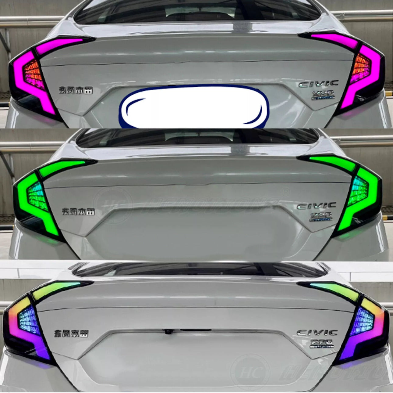 LED Tail Lights for Honda Civic 2016-2021 RGB Taillights Assembly for Honda Civic 10th Gen 2016/2017/2018/2019/2020/2021 Sequential Turn Signal, DRL,High & Low Beam Plug & Play (Sedans Only)