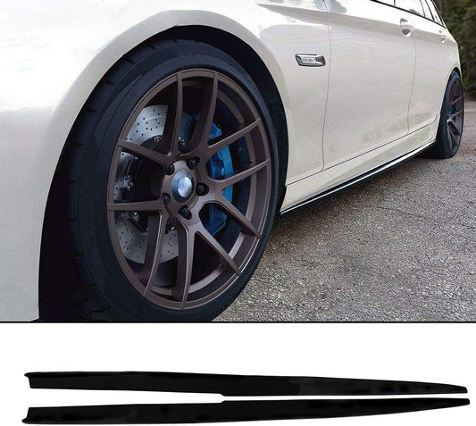 Side Skirts for 2011-2016 BMW 5 Series F10 F11 F18 | M Performance Style ABS Plastic Gloss Black Extension - ONECARWORLD