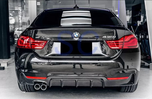 For 2014-2020 BMW F32 F33 F36 M Sport Rear Bumper Diffuser Lip Carbon Fiber Look