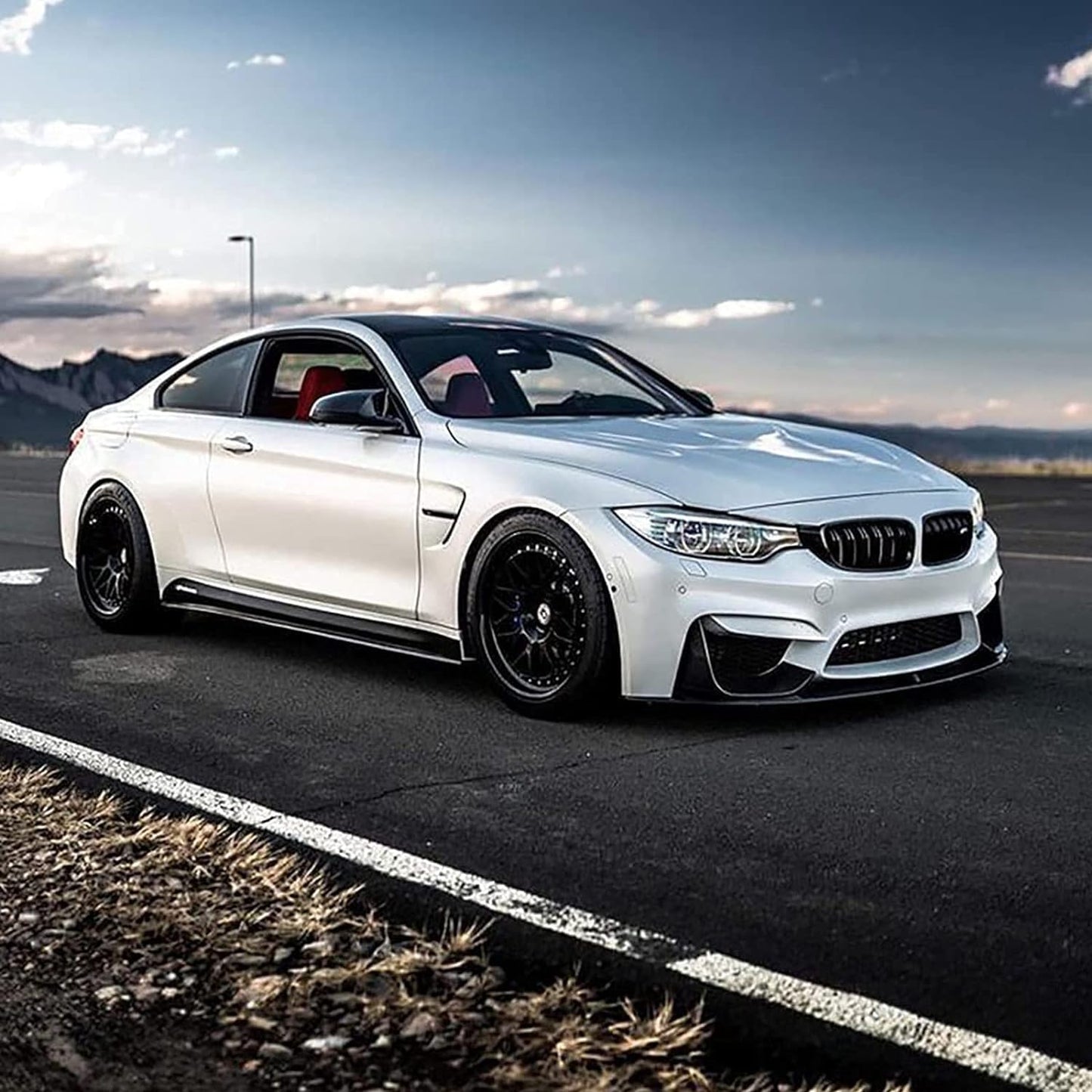 BMW F80 M3 F82 F83 M4 2015-2020 Front Lip + Rear Diffuser Glossy Black - ONECARWORLD