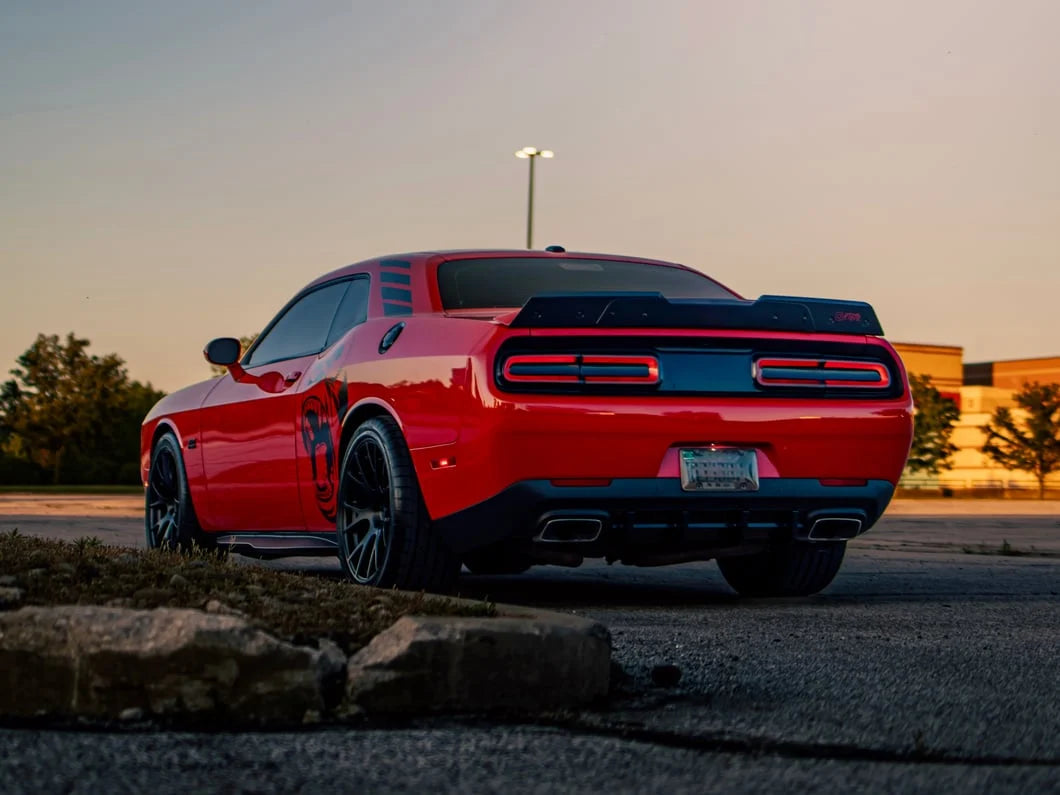 MP Concepts Dodge Challenger Ducktail Style Wicker Bill Rear Spoiler (2-Piece) Unpainted Fits 2015–2023 Onecarworld