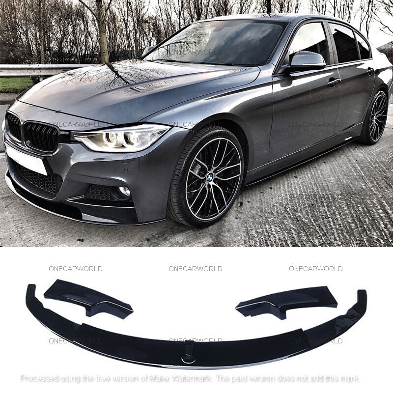 BMW 3 Series F30 F35 Glossy Black 2013-2019 Front Bumper Lip 320i 325i 328i 335i M Sport Front Bumper Lip