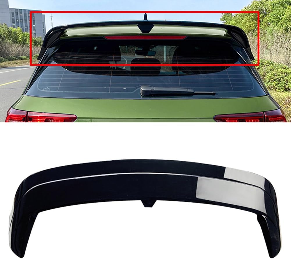 Volkswagen Golf MK8 GTI R 2020-2024 CS Style Rear Roof Spoiler Gloss Black Onecarworld