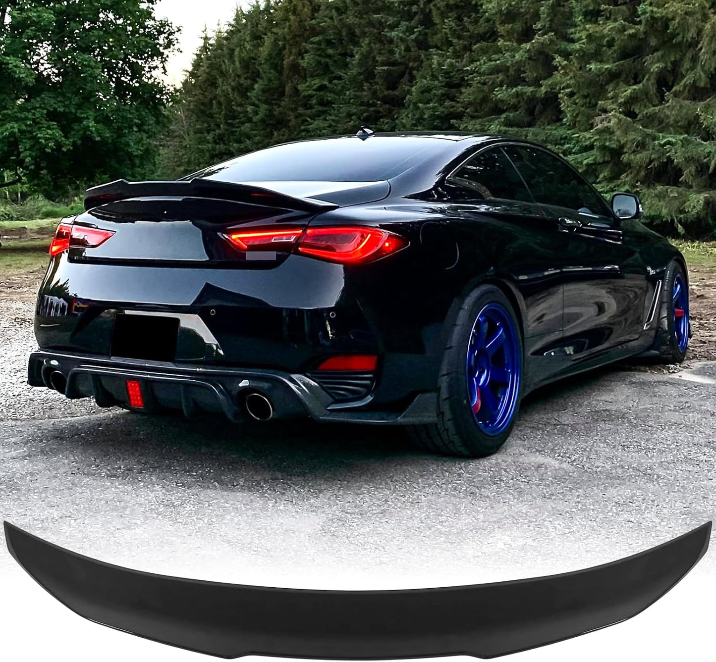 Infiniti Q60 2017-2022 Rear Trunk Spoiler Glossy Black Onecarworld