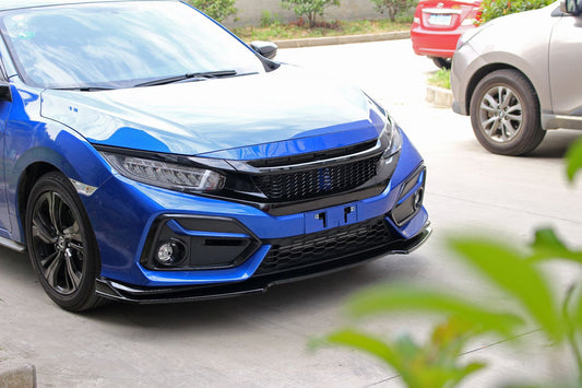 Honda Civic 10th Gen 2016-2018 Small Honeycomb Style Front Grille with Eyebrow – Gloss Black