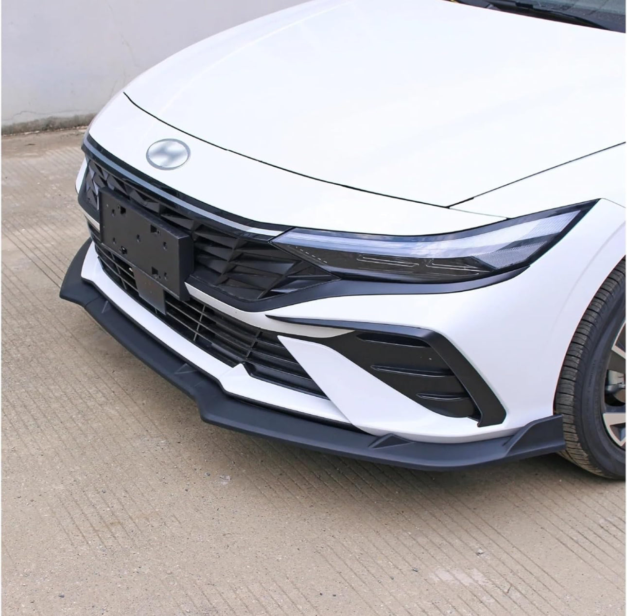 Hyundai Elantra Front Bumper Lip, 2023-2024 Elantra Body Kit, Black ABS Spoiler, 3PCS Front Lip Spoiler, Aerodynamic Car Accessories, Elantra Upgrade, Sporty Car Modifications.