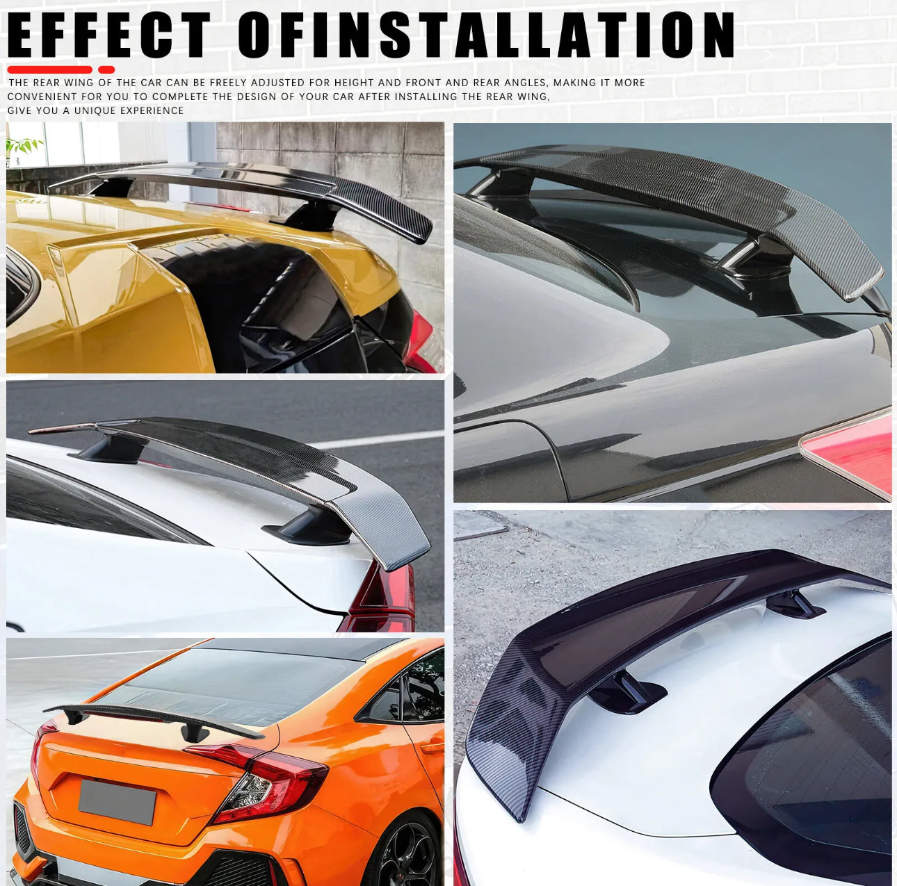UNIVERSAL CARBON STYLE REAR TRUNK SPOILER WING FOR ALL SEDAN CARS WITH FLAT SURFACE TRUNK. - ONECARWORLD