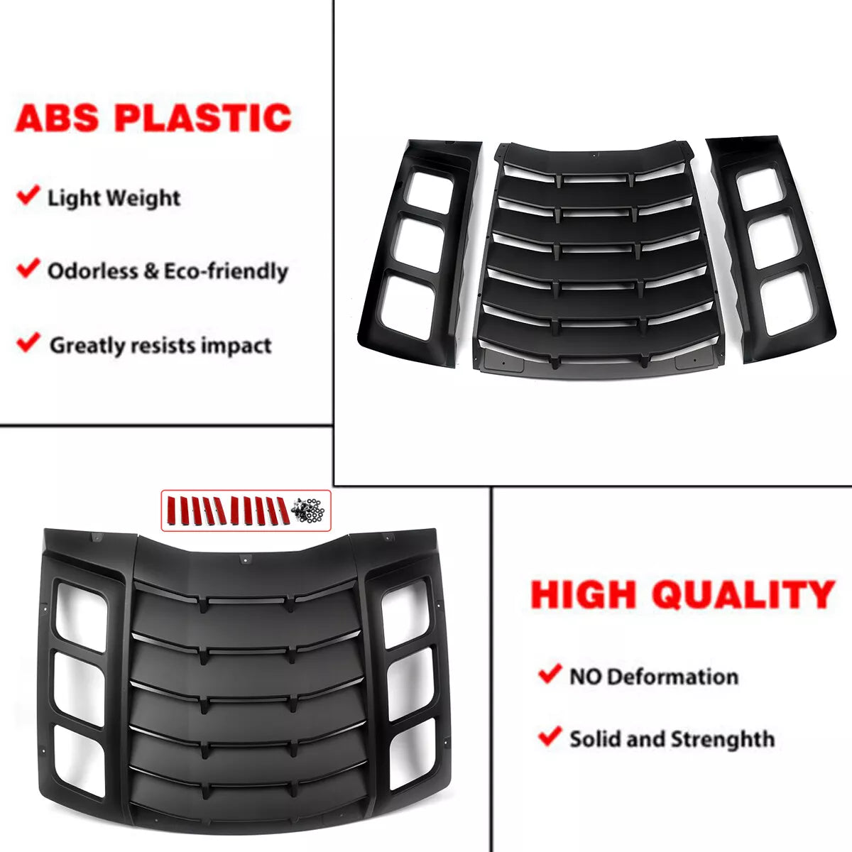 Dodge Charger Gloss Black ABS Window Louver Cover Rain Sun Guard weather proof 15-23 3PCS