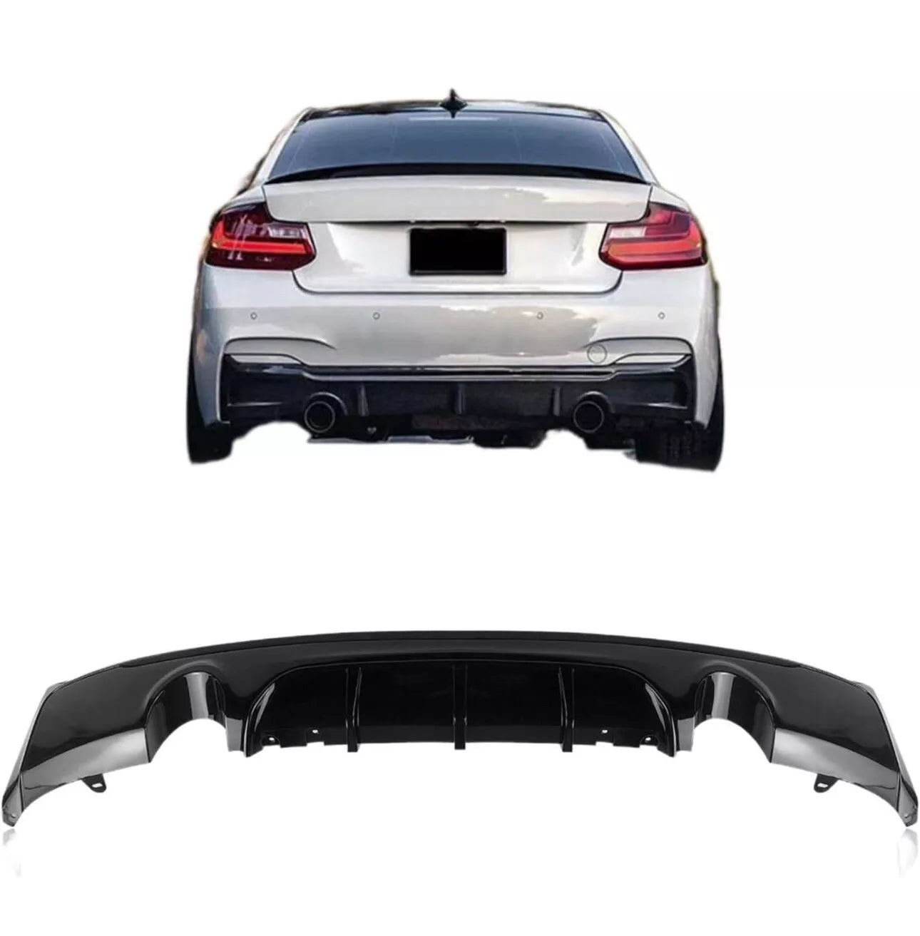 2014-2018 BMW F22/F23 2 Series M-Performance Style Rear Diffuser Single outlet each side