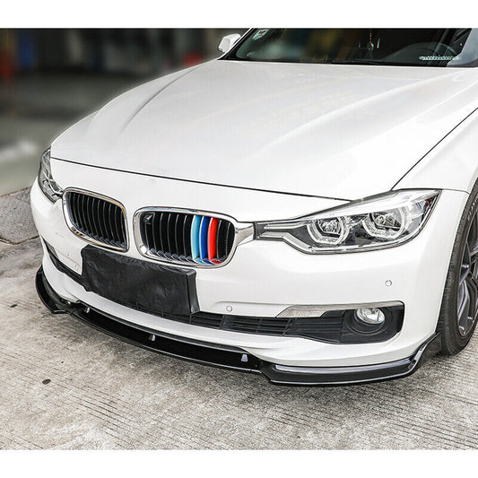 BMW F30 F35 3 Series Base 2013-2018 Front Bumper Lip Splitter Gloss Black (Standard bumpers only) - ONECARWORLD