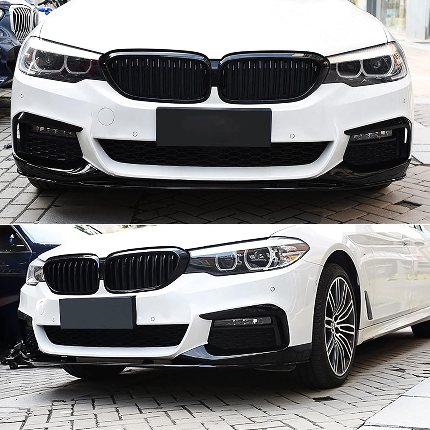 Front Lip For 2017-2020 BMW G30 5 Series M Performance Gloss Black ABS Bumper Spoiler Splitter 1PCS - ONECARWORLD