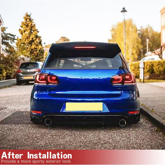 Glof 6 Rear Window Roof Spoiler Compatible with VW Golf 6 GTI & R20 Hatchback 2-Door 4-Door 2008-2013 Glossy ABS Rear Lip Wing Spoiler Deck Lid Glossy Black - ONECARWORLD