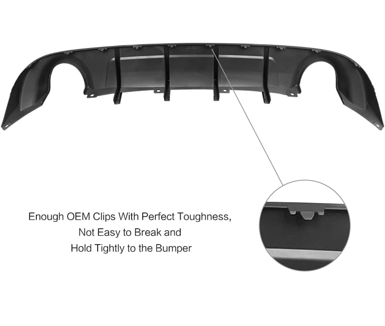 Rear Bumper Diffuser Compatible with 2015-2023 Dodge Charger Base & SXT, SE, R/T, GT, Enforcer, Pursuit & Fits 2019-2023 Dodge Charger SXT Trim Rear Bumper Lip Diffuser Splitter Gloss Black PP - ONECARWORLD