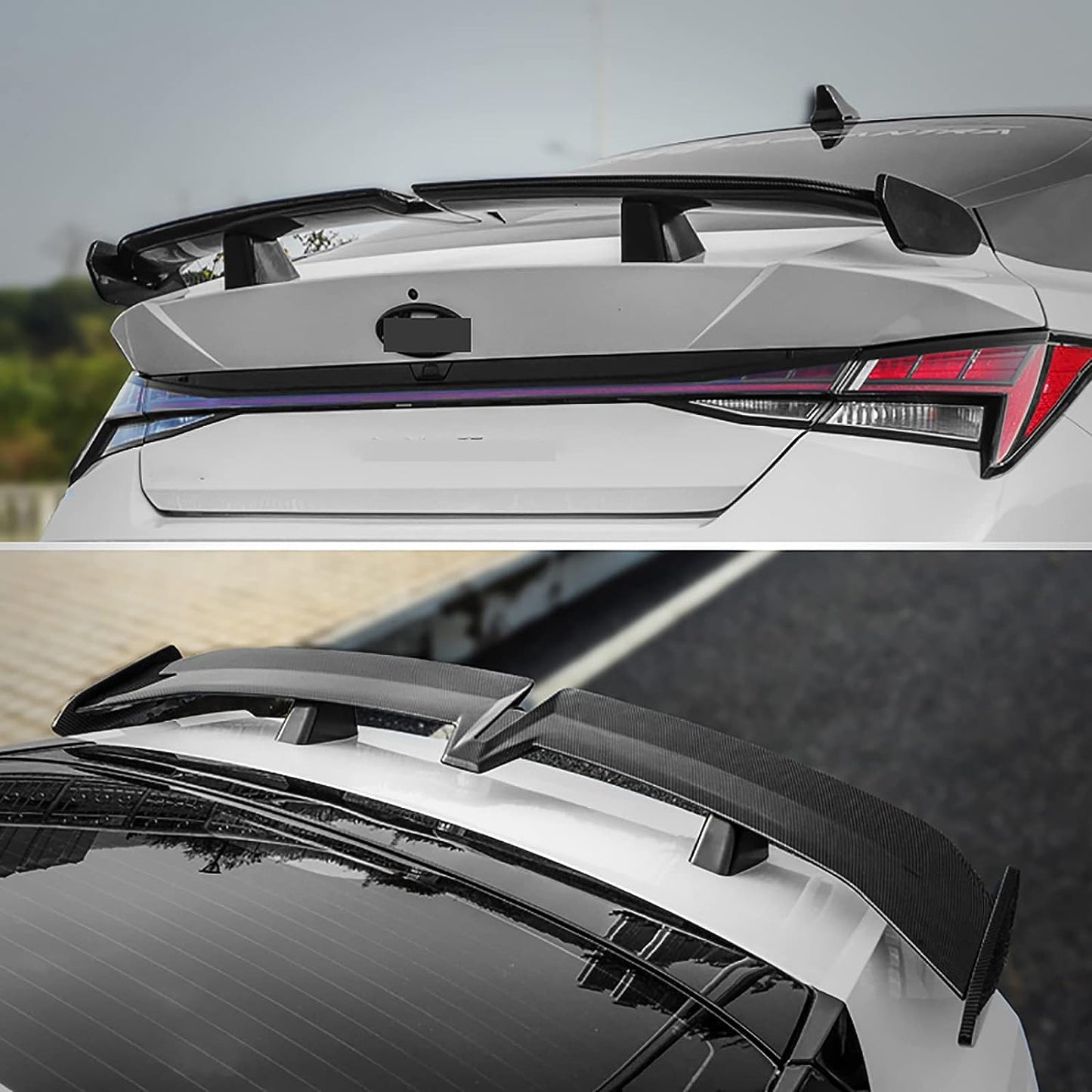 Hyundai Elantra Mecha Style 2020 2021 2022 2023 Trunk Lid Spoiler,Rear Spoiler lip, Body Kit,Car Modification Accessories(Glossy Black) - ONECARWORLD