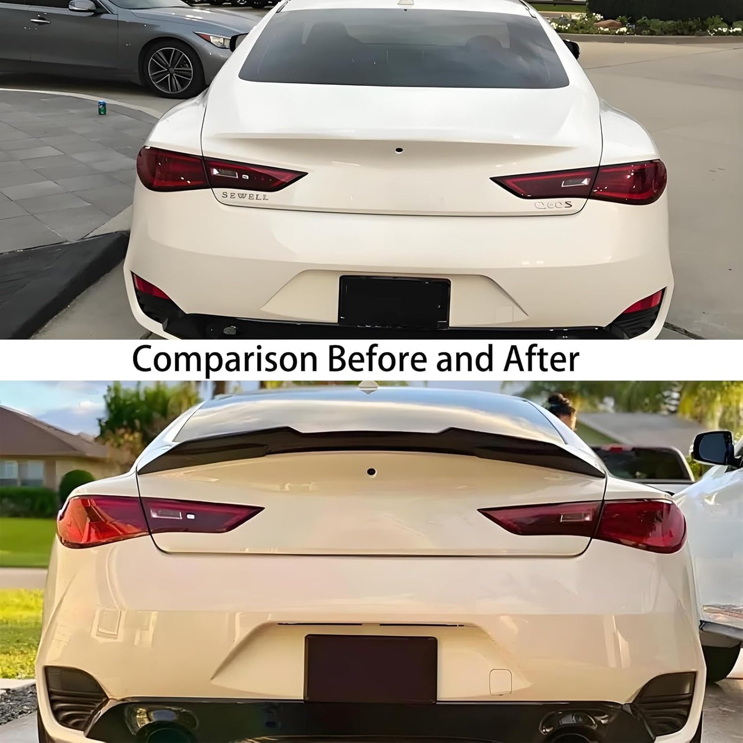 Infiniti Q60 2017-2022 Rear Trunk Spoiler Glossy Black Onecarworld