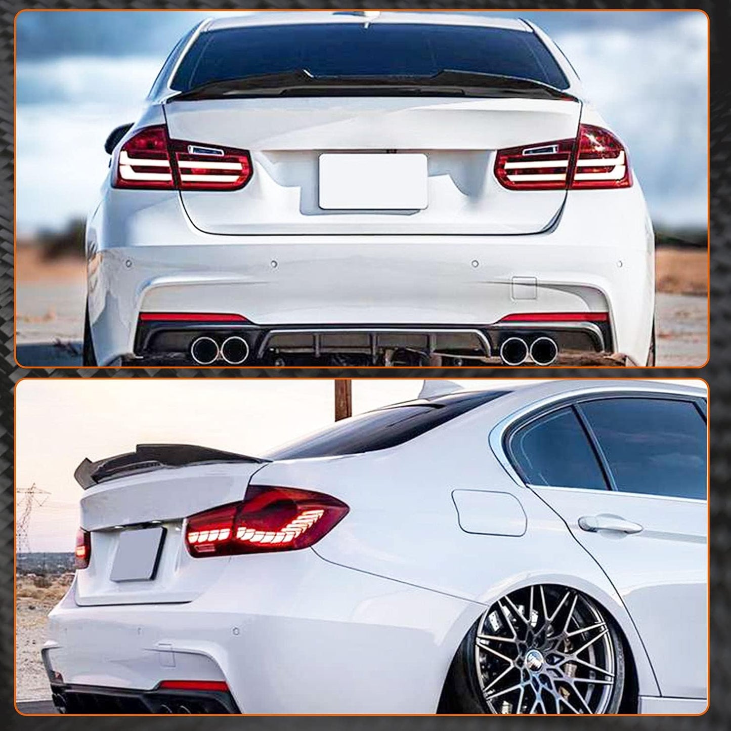 Trunk Spoiler for BMW 3 Series F30 2013-2018 & F80 M3 2014-2018 Rear Spoiler 328i 335i 320i 330i 340i 316i 318i. Rear Boot Lid Highkick Spoiler Wing Lip Glossy Black - ONECARWORLD
