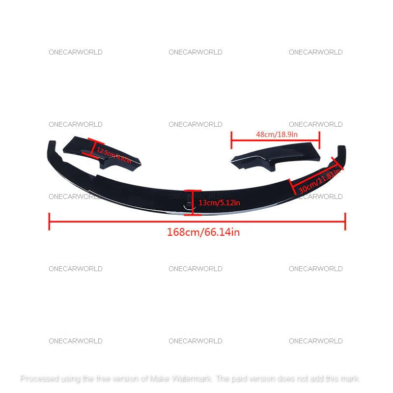 BMW 3 Series F30 F35 Glossy Black 2013-2019 Front Bumper Lip 320i 325i 328i 335i M Sport Front Bumper Lip