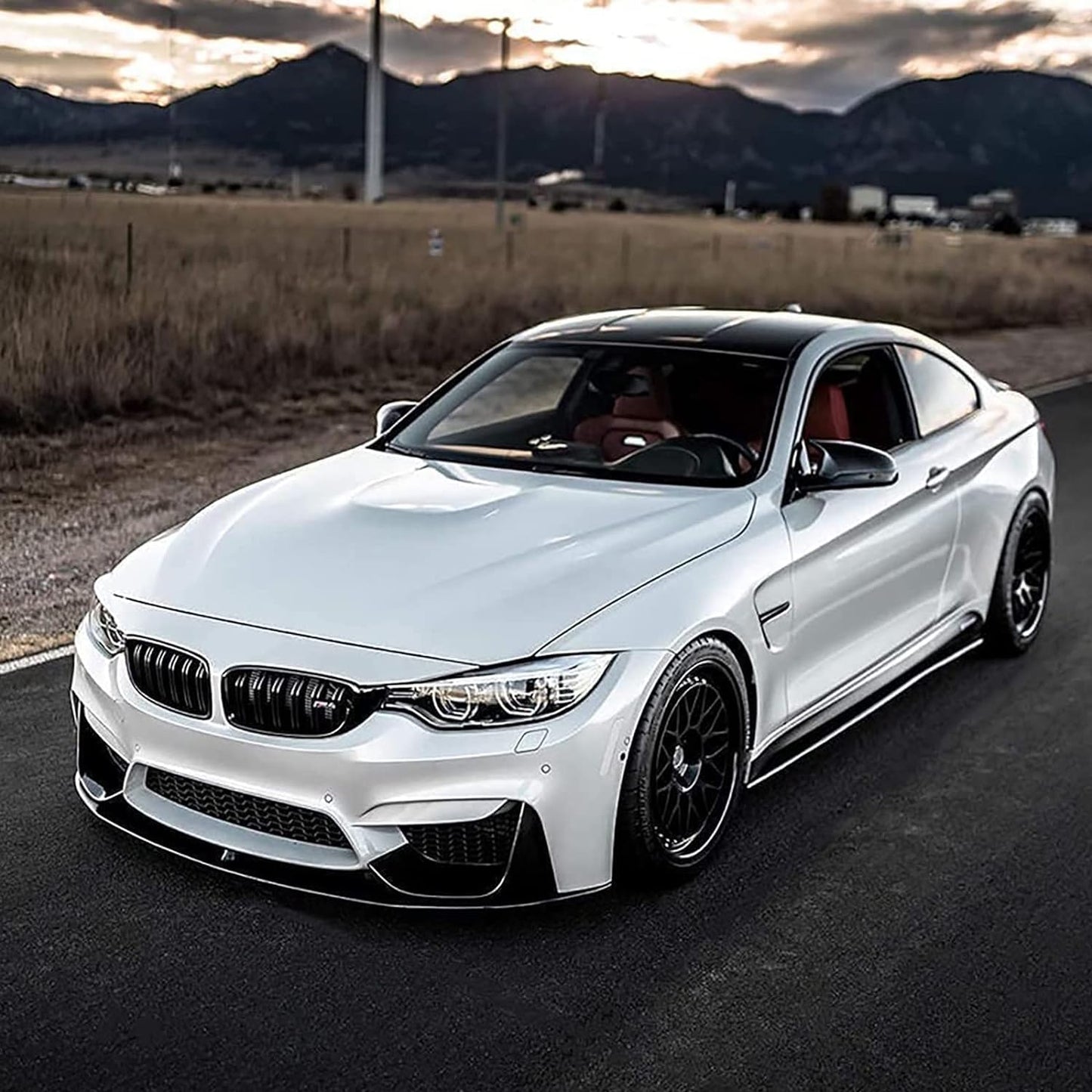 BMW F80 M3 F82 F83 M4 2015-2020 Front Lip + Rear Diffuser Glossy Black - ONECARWORLD