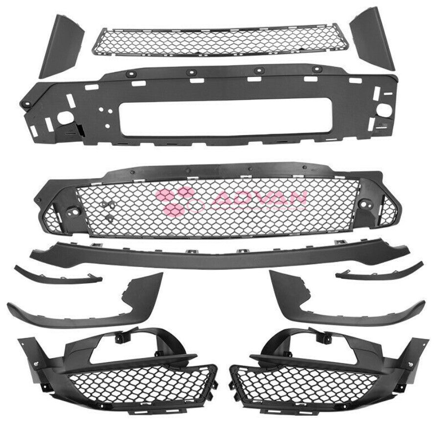 15-17 Mustang GT350 Style Mustang Front Bumper with Front Lip – Polypropylene (Fits ECO, GT & V6) - ONECARWORLD