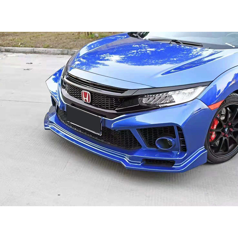Honda Civic Track Front Bumper 2016-2021 Unpainted Black Onecarworld