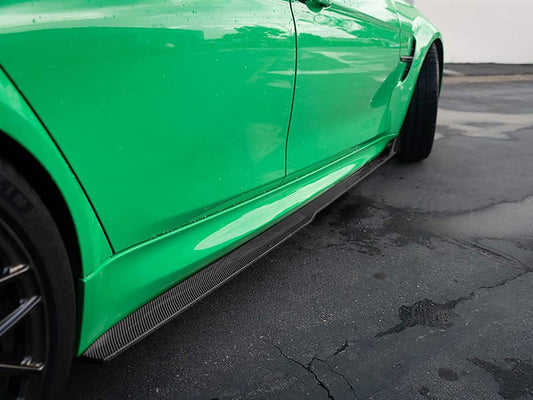 Side Skirts Fits for BMW F80 M3 F82/F83 M4 2015-2020, ABS Glossy Black Extension Rocker Panels - ONECARWORLD