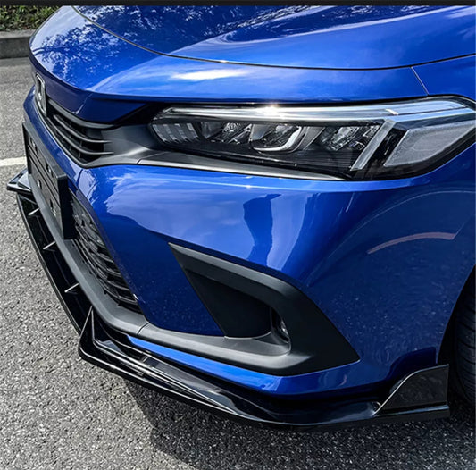 Honda Civic 2022-2024 Rear Trunk Lip Spoiler Wing + Front Splitter Kit Black