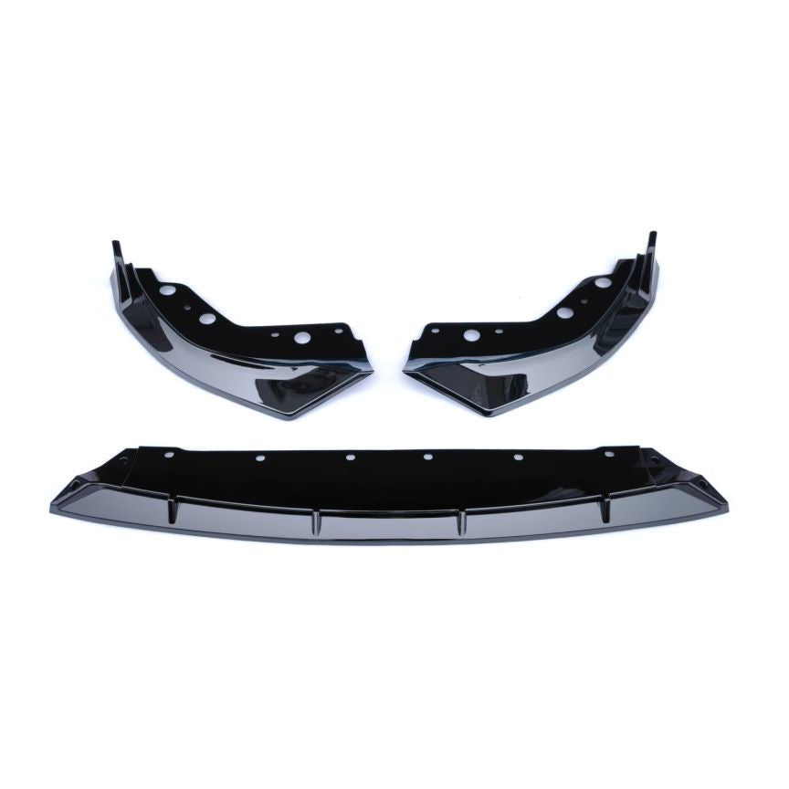 Front Lip for 2023-2024 BMW G20 G28 3 Series M Sport, Painted Gloss Black Front Bumper Spoiler - 3pcs