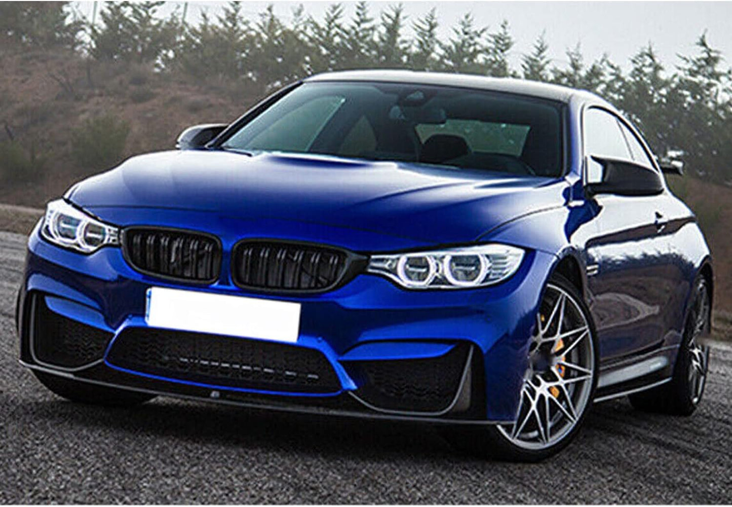 BMW F80 M3 F82 F83 M4 2015-2020 Front Lip + Rear Diffuser Glossy Black - ONECARWORLD