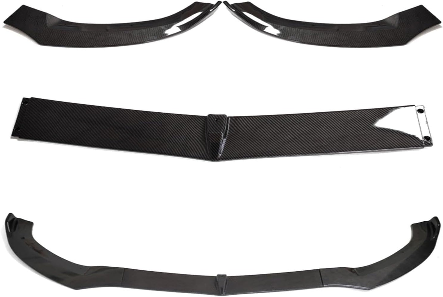 Benz C-Class W205 Front Face 2015-2018 for AMG Package C43 C63 C300 C350 C400 3-Piece Bumper Lip, Car Front Bumper Separator Lip Spoiler Glossy Black