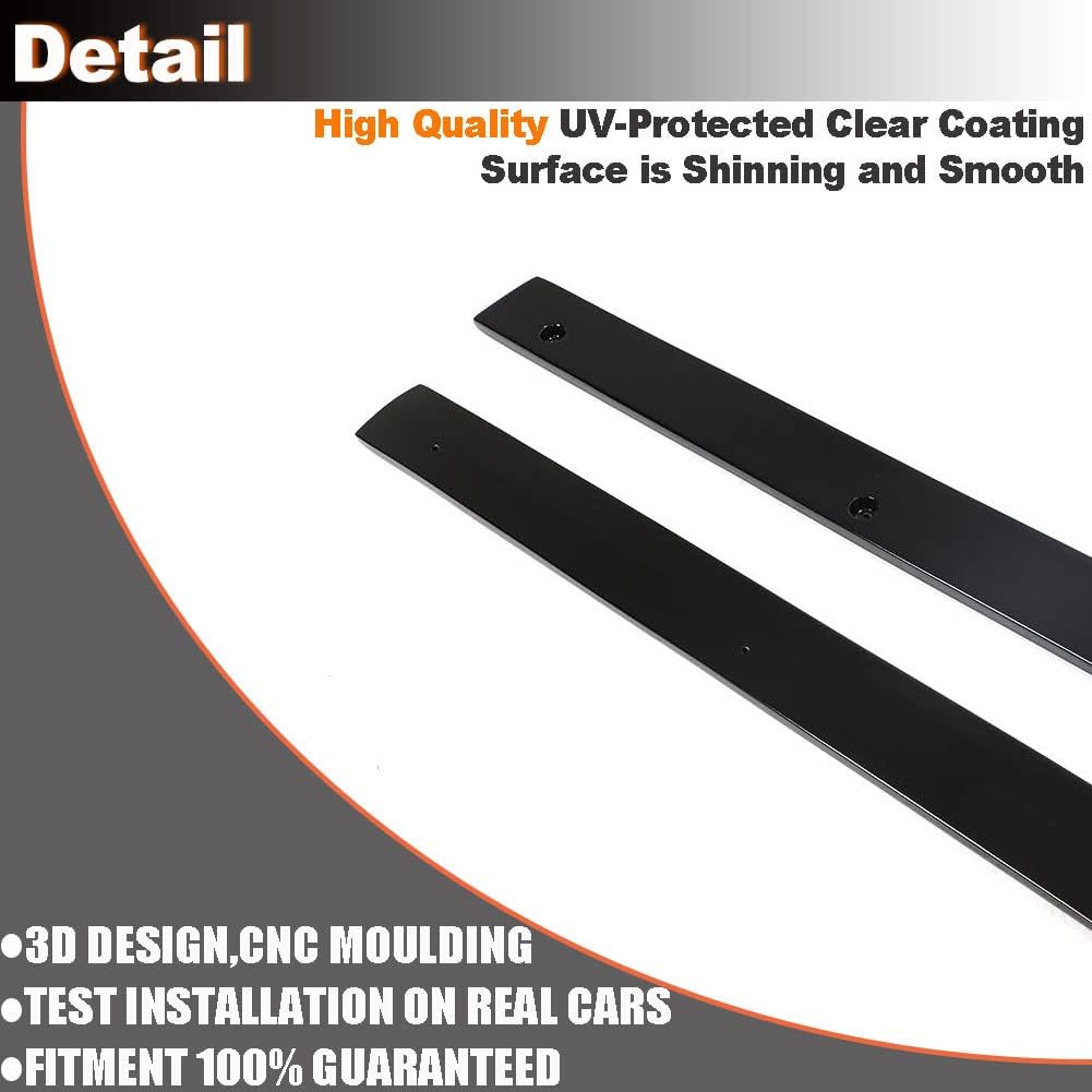 Mercedes Benz C-Class W205 C205 2015-2018 A205 C300 C400 Sport C43 C63 AMG 2Door 4Door Gloss Black Side Skirts Rocker Panels Extension Lip Onecarworld