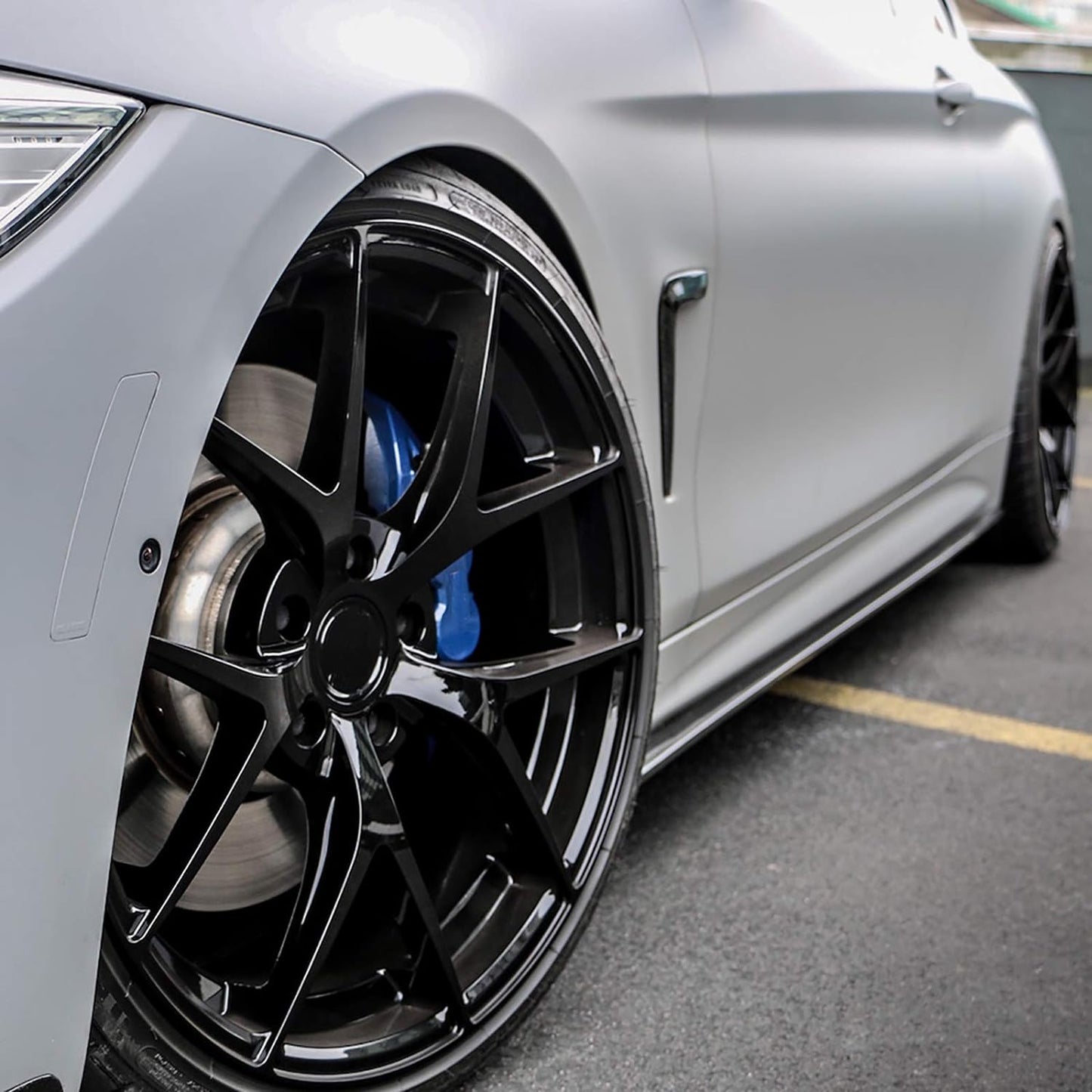 2014-2020 BMW 4 Series F32 F33 F36, Front Lip & Rear Diffuser & Side Skirts ABS Painted Gloss Black M Sports - ONECARWORLD