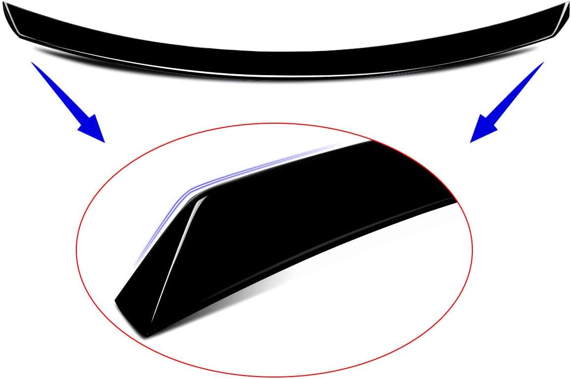 2013-2021 Jeep Grand Cherokee R Style Rear Roof Spoiler + Trunk Splitter Tailgate Mid Wing Gloss Black - ONECARWORLD