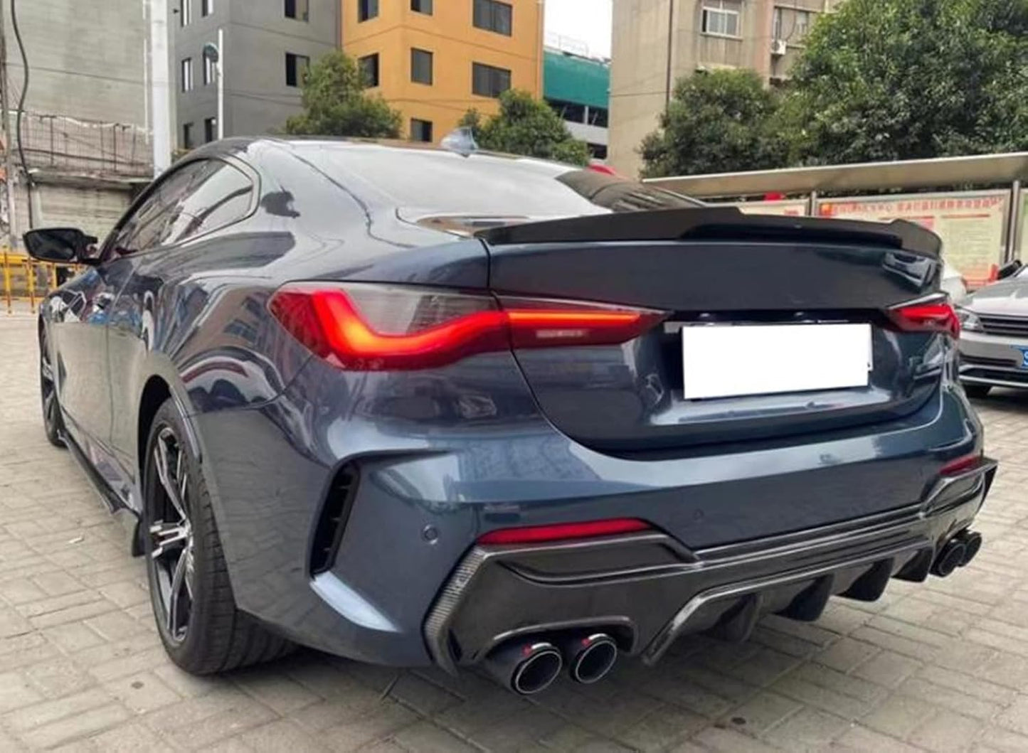 BMW 4 Series G22 G82 2021-2024 PSM Style Rear Trunk Spoiler Glossy Black Onecarworld