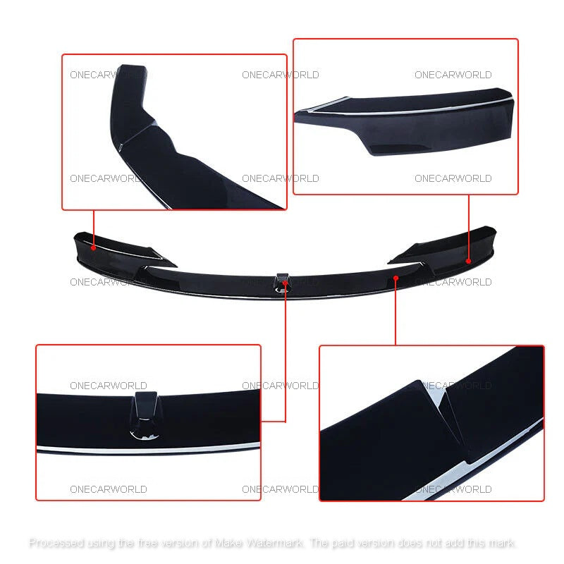 BMW 3 Series F30 F35 Glossy Black 2013-2019 Front Bumper Lip 320i 325i 328i 335i M Sport Front Bumper Lip