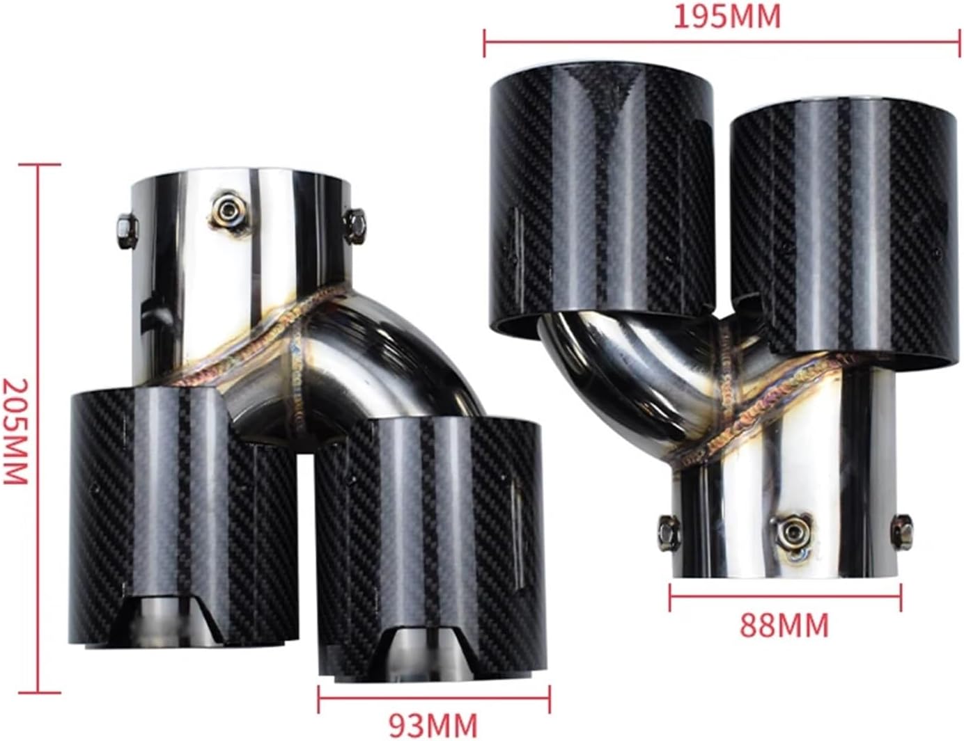 BMW M340i G20 G21 G22 G23 M440i G42 M240i Muffler Tailpipe Exhaust System Carbon Fiber Style Exhaust Tip Quad Style Compatible Onecarworld