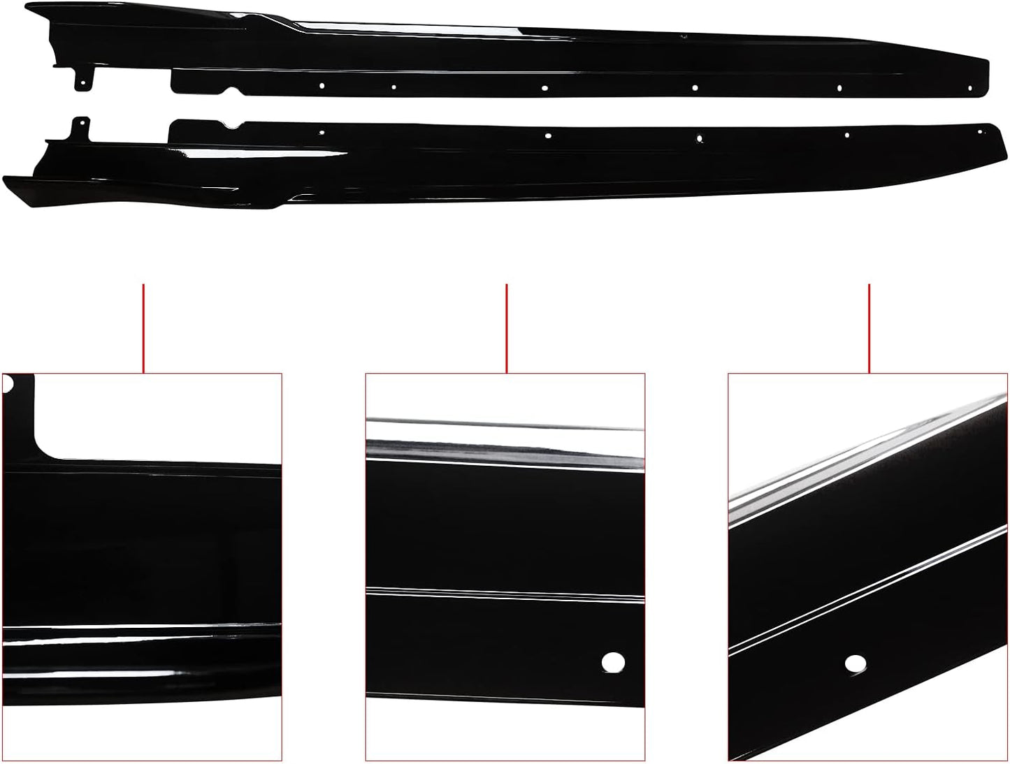 Side Skirts for 2019-2023 BMW G20 G28 3 Series M Sport Gloss Black 3D Racing Style Extension Rocker Panels - ONECARWORLD