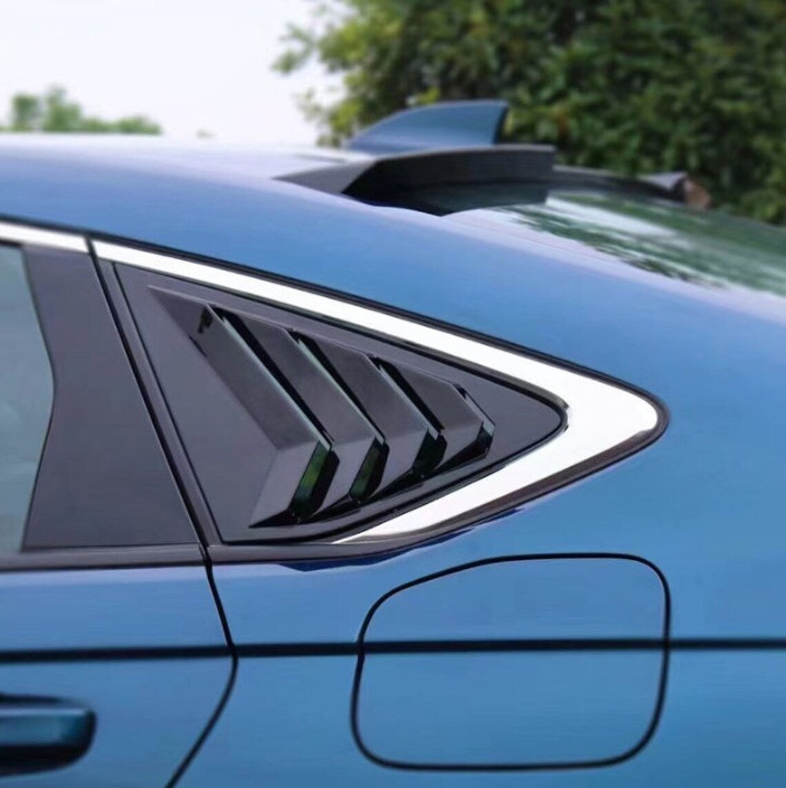 Honda Accord 2023 2024 11th Gen Gloss Black Rear Side Window Louvers Racing Style Triangular Window Glass Blinds