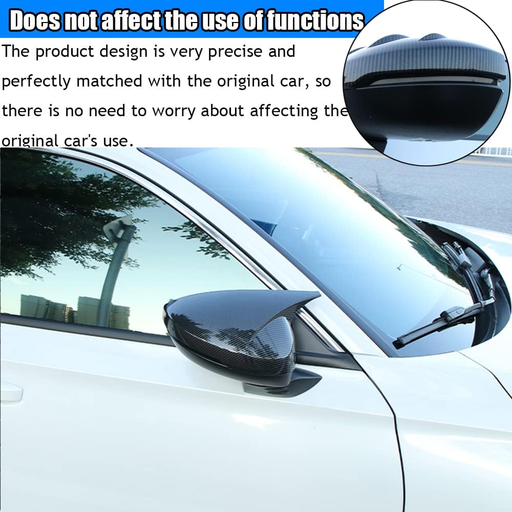 Honda 11th Civic 2022 2023 ABS Material Car Side Mirror Caps Horn style Rearview Mirror Cover Trim 2Pcs/Set(Mirror Glossy Black)