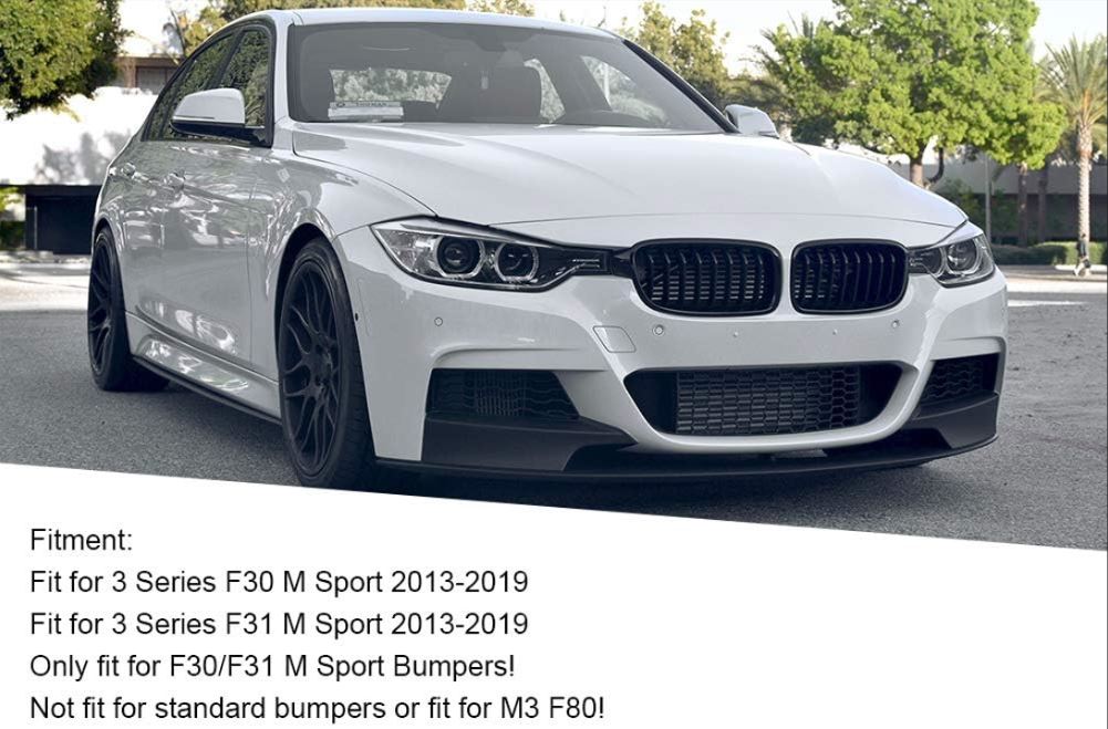 BMW 3 Series F30 F35 Glossy Black 2013-2019 Front Bumper Lip 320i 325i 328i 335i M Sport Front Bumper Lip - ONECARWORLD