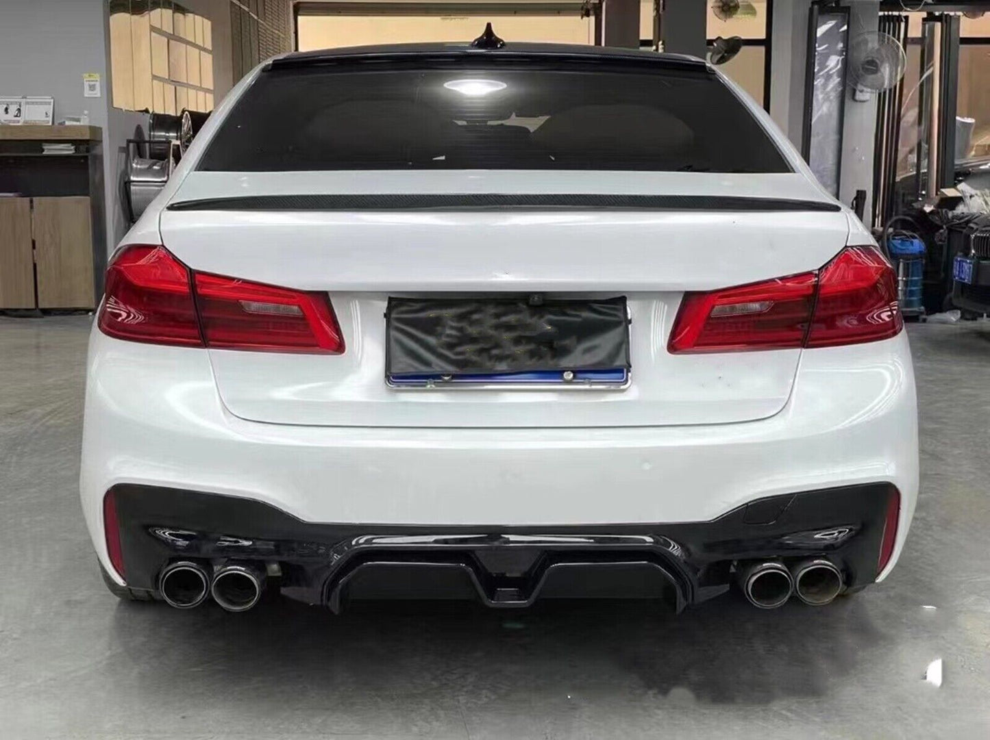 BMW 5 Series G30 G38 2018+ Rear Diffuser Bumper Protect Cover Shark Fin Diffuser for Rear Bumper - ONECARWORLD