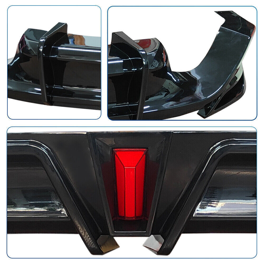 Toyota Camry 18-23 Fits LE XLE Rear Diffuser Lip W/LED Light Glossy Black - ONECARWORLD