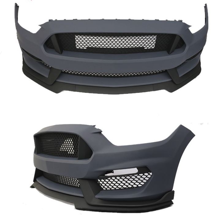 15-17 Mustang GT350 Style Mustang Front Bumper with Front Lip – Polypropylene (Fits ECO, GT & V6) - ONECARWORLD