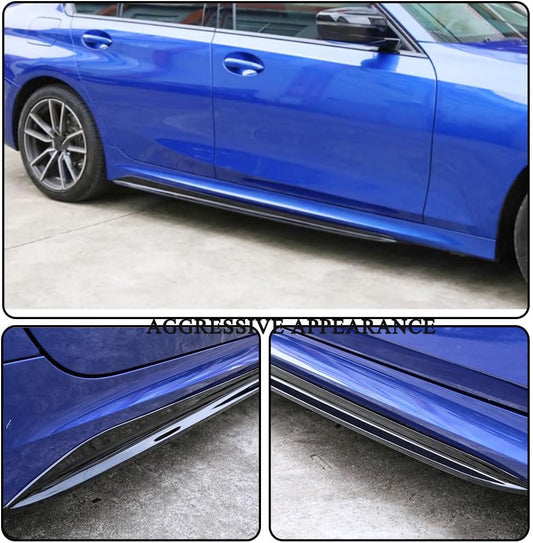 BMW G20 3 Series 330i M Sport Side Skirts (2023–2024) – Gloss Black Under Door Rocker Panel Extensions