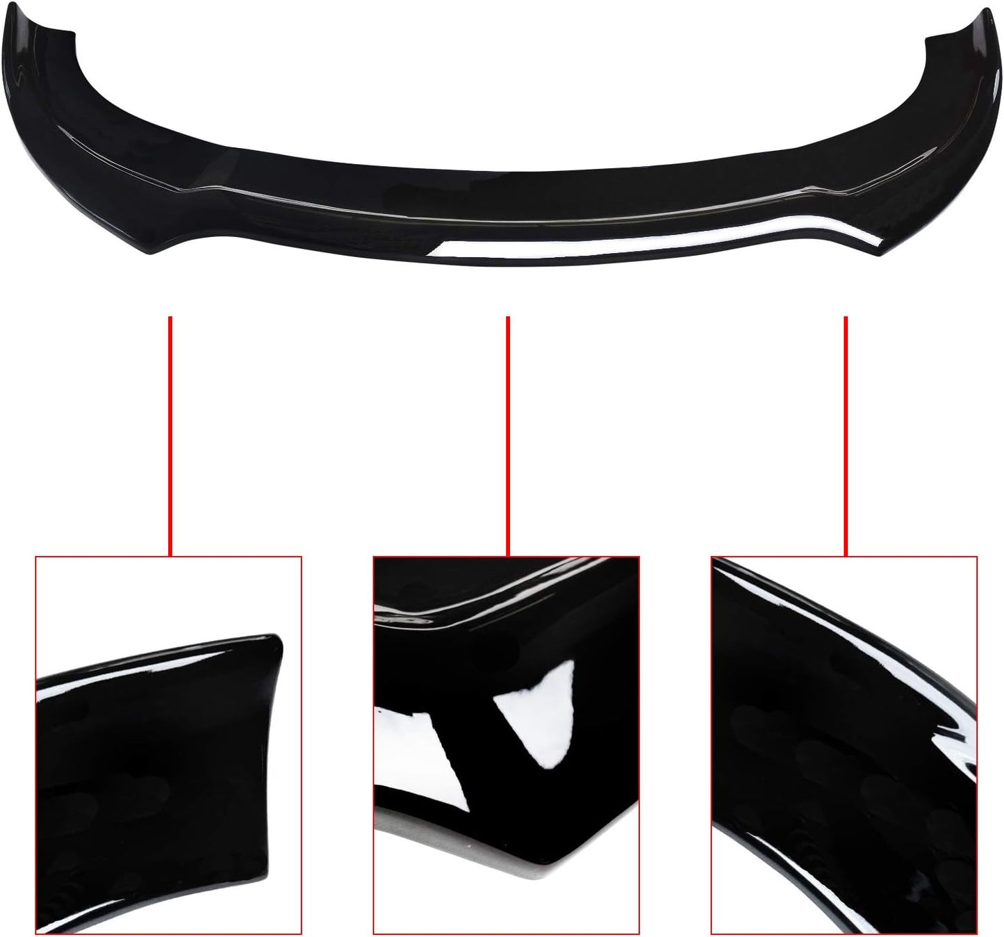 Dodge Charger Front Lip for 2015-2023 SRT, V3 Style Gloss Black PP Front Bumper Lip