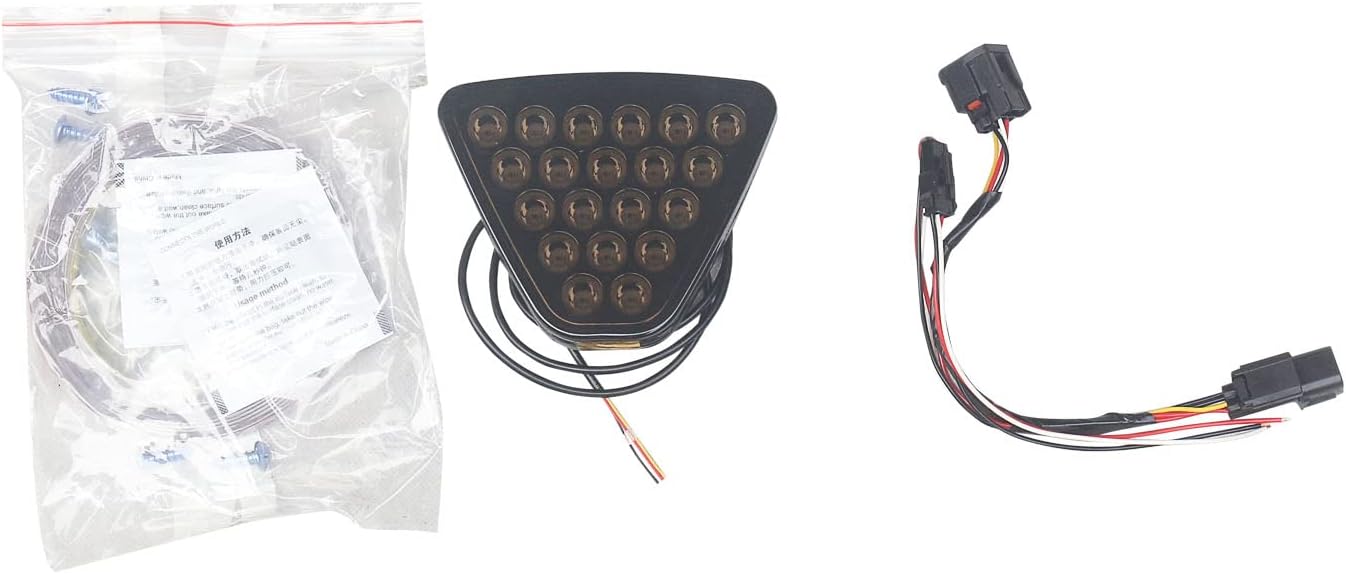 Rear Bumper Diffuser for 2018-2022 Honda Accord Rear Bumper Diffuser Lip + Corner Apron Spats with W/LED Brake Light Gloss Black Rear Diffuser