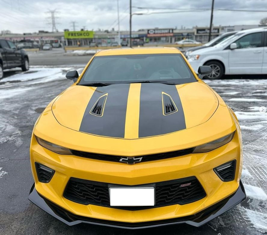 Camaro Front Bumper Lip for SS /19-22 LS LT RS Glossy Black ABS Front Bumper Lip Splitter Spoiler 3pcs - ONECARWORLD