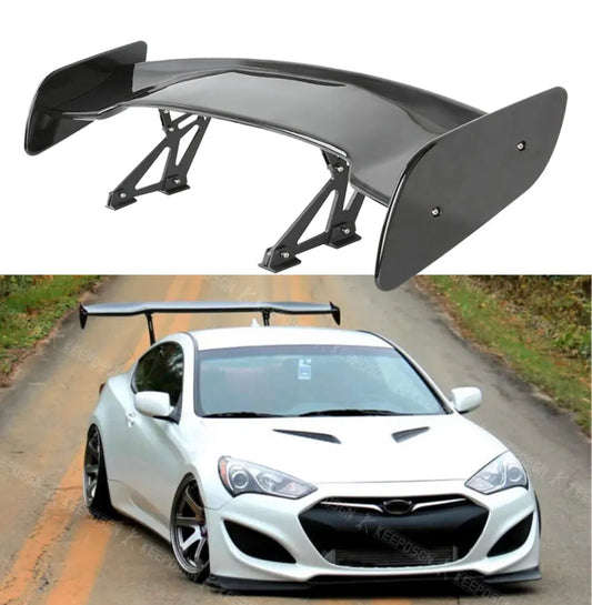 57" UNIVERSAL PAINTED BLACK DRAGON-3 STYLE ABS GT TRUNK ADJUSTABLE SPOILER WING - ONECARWORLD